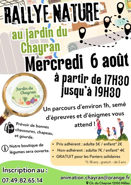 Rallye Nature - jardin du Chayran
