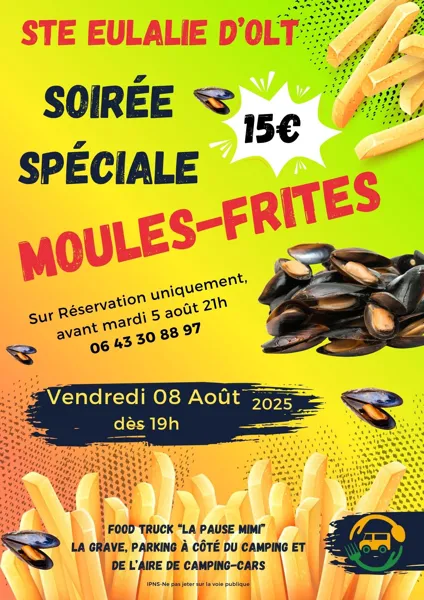 Repas moules/frites au Food Truck La Pause Mimi