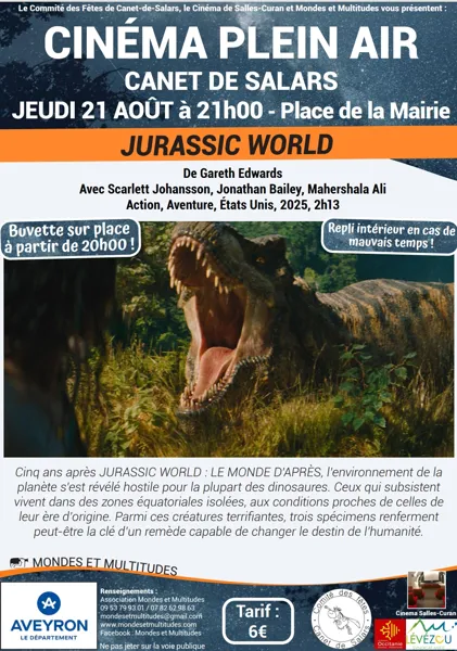 Cinéma de plein air à Canet de Salars : JURASSIC WORLD