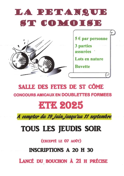 La pétanque St Cômoise