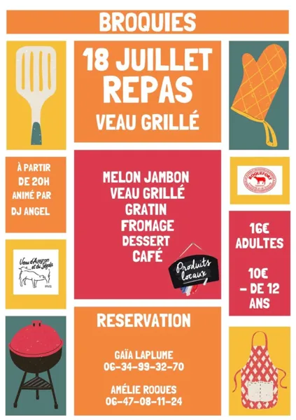 Repas veau grillé