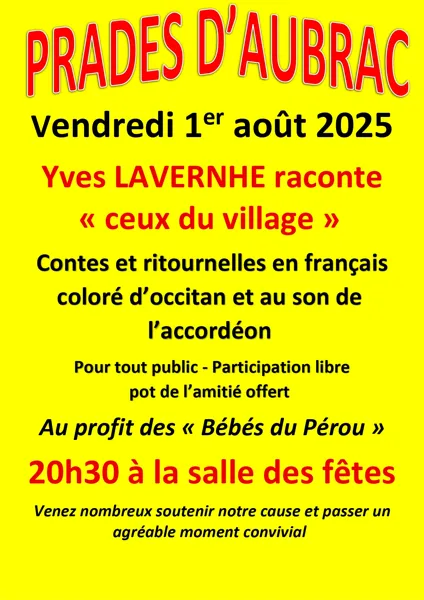 Soirée enchantée avec un conteur au profit de l’association « Les Bébés du Pérou »