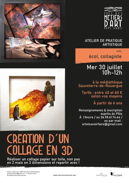 Atelier de pratique artistique : création d'un collage en 3D