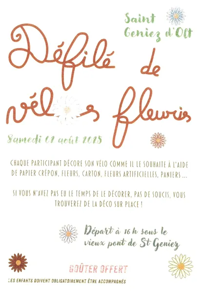 Défilé de vélos fleuris à Saint Geniez d'Olt