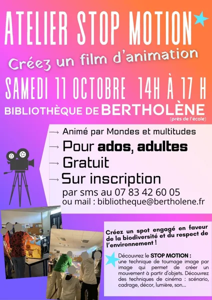 Atelier Stop Motion à Bertholène