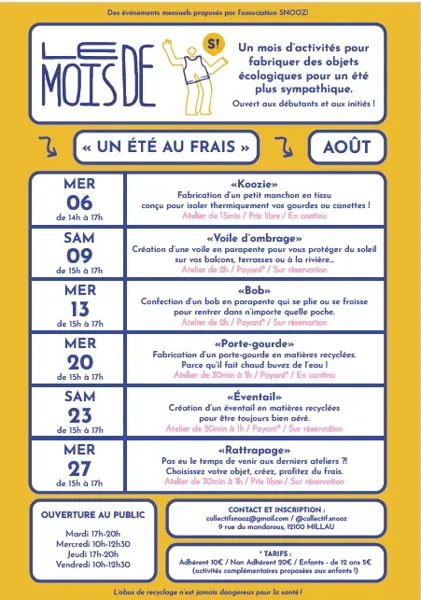 Ateliers de fabrication d'objets écologiques - collectif SNOOZ (pour le recyclage)