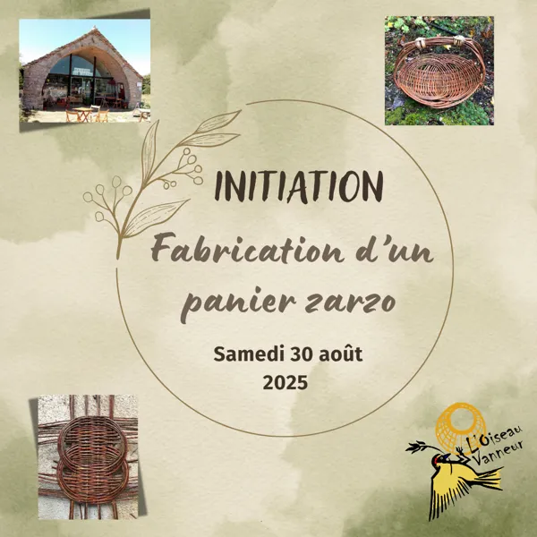 Initiation à la vannerie - fabrication d'un panier Zarzo, L'Oiseau Vanneur