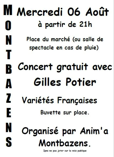 Concert gratuit avec Gilles Potier