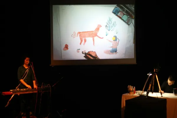 Biblis en folie : Concert dessiné, par Léa Anaïs Machado et Pierre-Antoine Naline - Les Pinatas