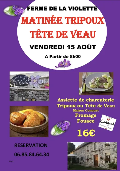 Matinée tripoux tête de veau à la ferme de la violette