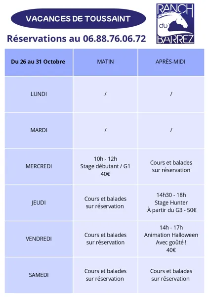 Stages au Ranch du Barrez