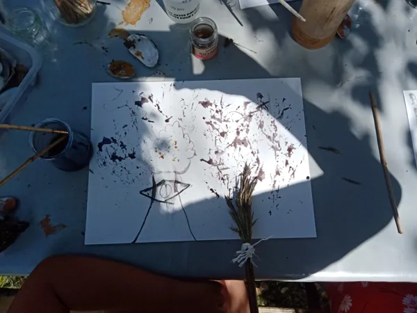 Sortie/atelier patrimoine et nature à Sainte-Radegonde : réalisation d'encres