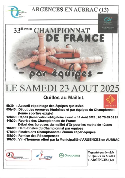 33ème Championnat de France de Quilles au Maillet