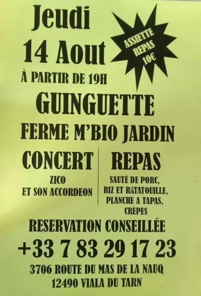 Soirée guinguette M'Bio Jardin !