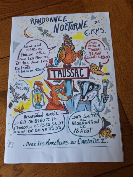 Sortie randonnée pédestre nocturne - Autour de Taussac