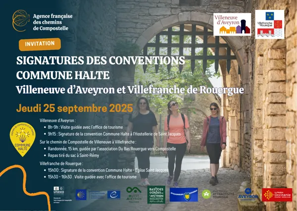 Randonnée sur le chemin de Compostelle de Villeneuve à Villefranche de Rouergue