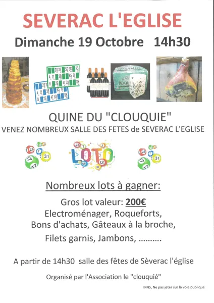 Quine du Clouquié à Sévérac l'Eglise