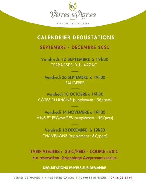 Dégustations de vins