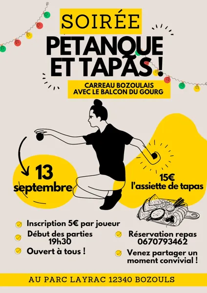 Soirée pétanque et tapas