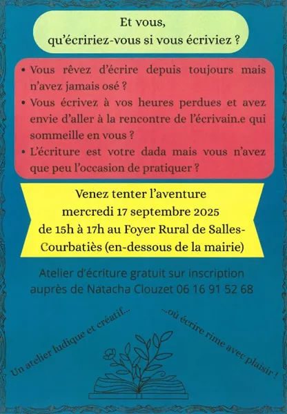 Atelier d'écriture : séance découverte