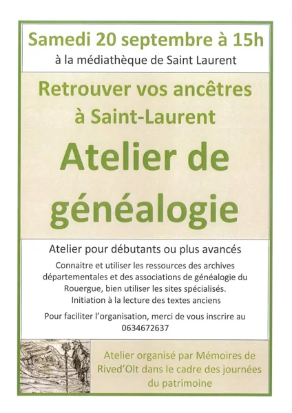 Atelier de Généalogie à Saint Laurent d'Olt