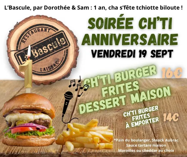 Soirée Ch'ti Anniversaire à la Bascule