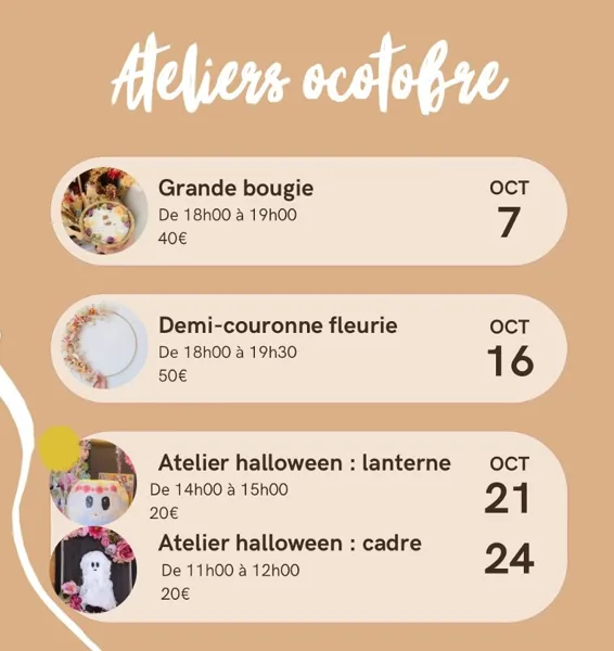 Atelier Enfant Art Floral : Cadre Halloween