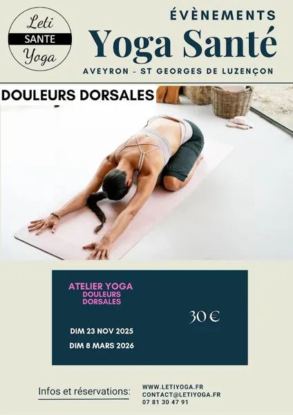 Ateliers Yoga douleurs dorsales - Leti Yoga