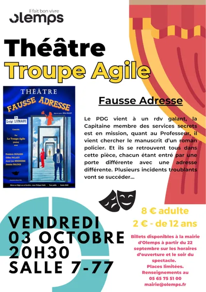 Théâtre, Troupe Agile : Fausse Adresse