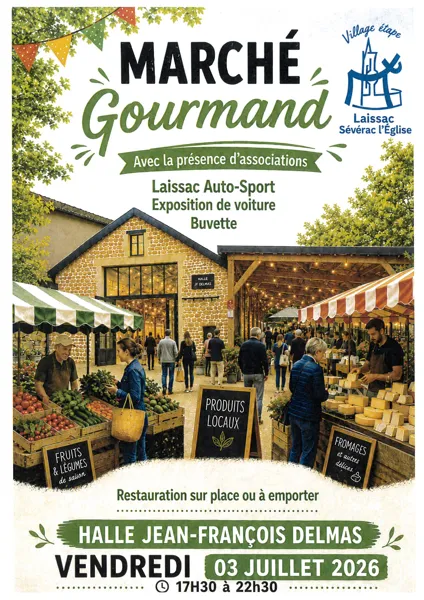Marché couvert à Laissac