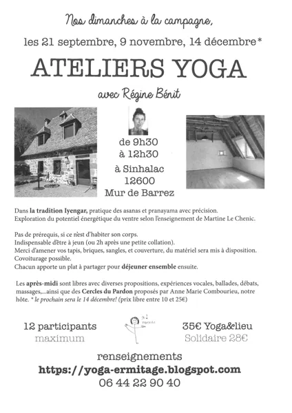Ateliers Yoga avec Régine Bénit