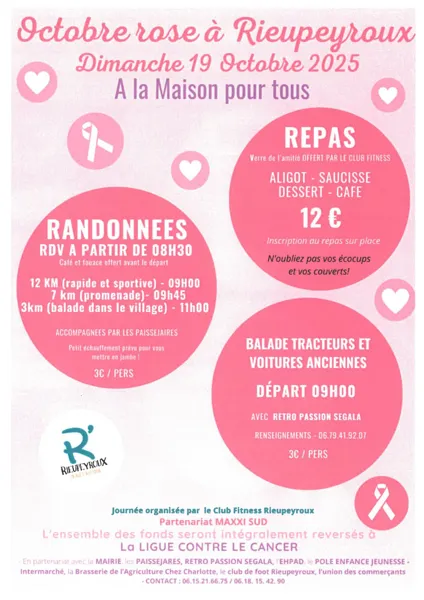 Octobre Rose : randonnées et repas