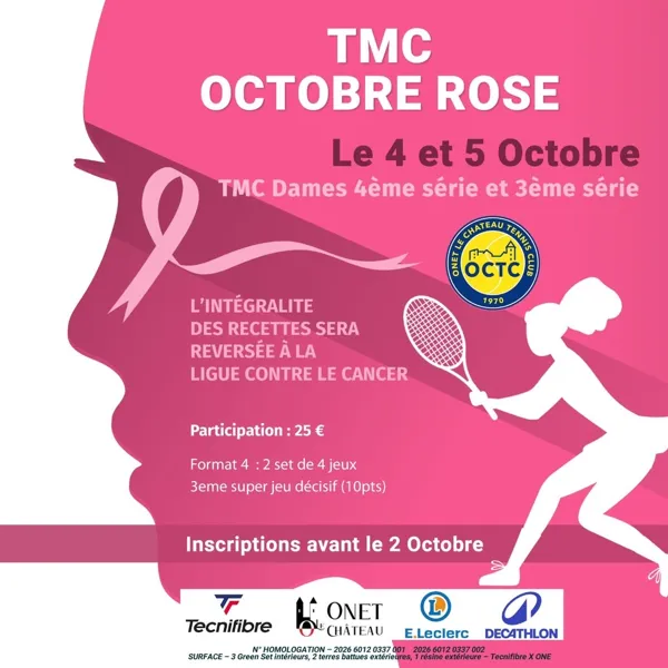 Tournoi de tennis – Octobre Rose