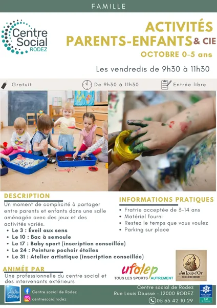 Activités Parents-Enfants 0-5 ans - Mois d'octobre