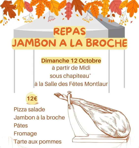 Repas jambon à la broche
