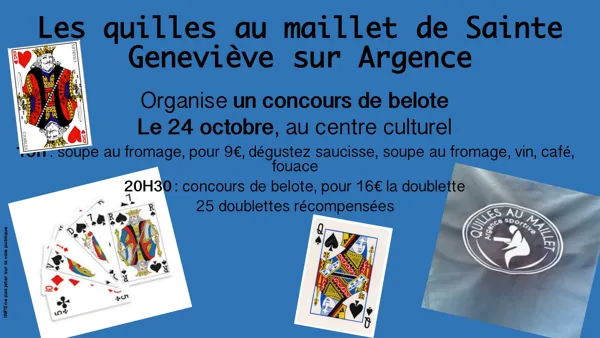 Concours de belote par les quilles au maillet de Sainte Geneviève sur Argence