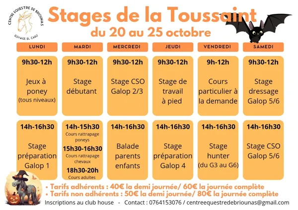 Stage de la Toussaint au Centre Equestre de Briounas