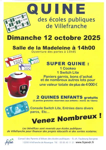 Quine des écoles publiques de Villefranche