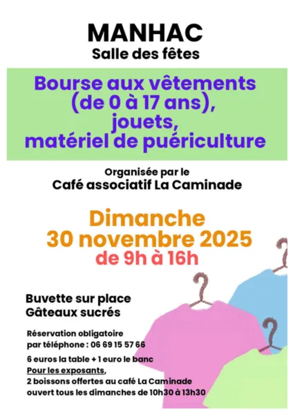 Bourse aux vêtements, jouets et matériel de puériculture
