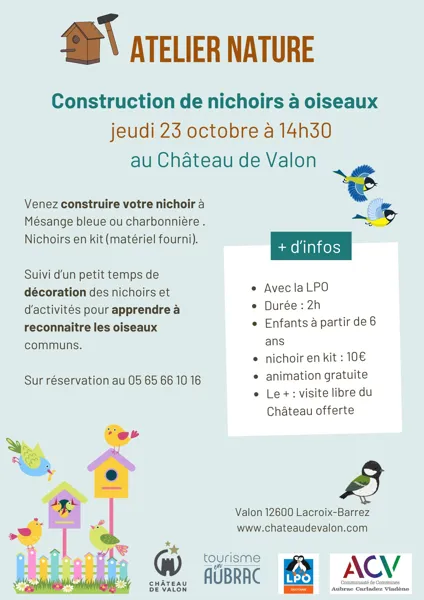 Atelier nature : construction de nichoirs à oiseaux