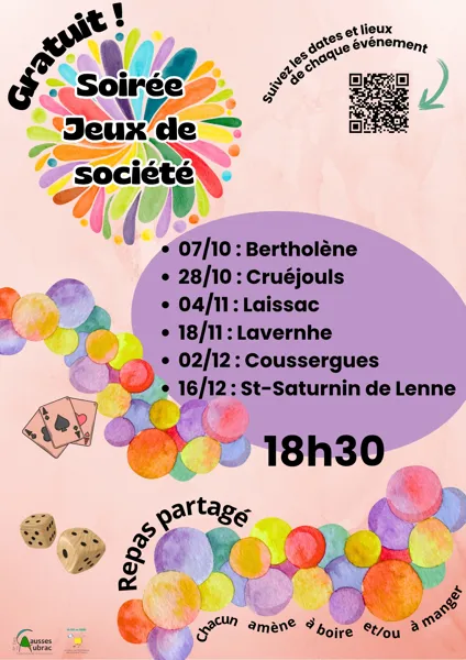 Soirée jeux de société à Bertholène