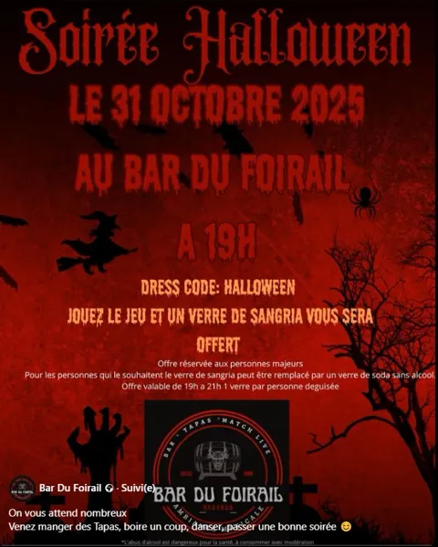 Soirée Halloween au Café du Foirail à Laissac