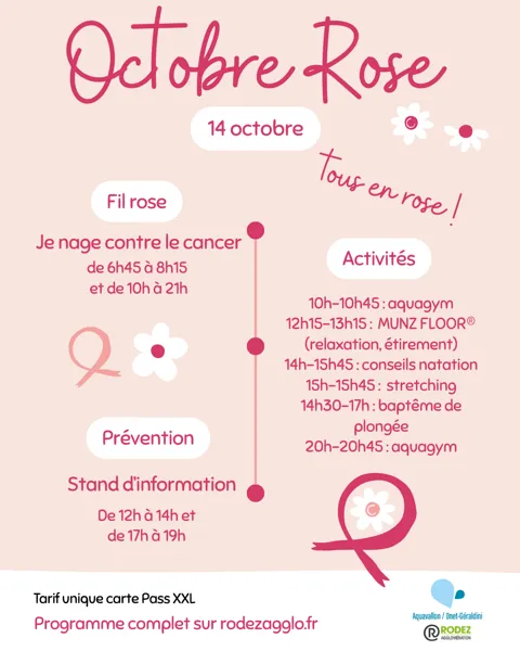 Tous en rose le 14 octobre à Aquavallon !