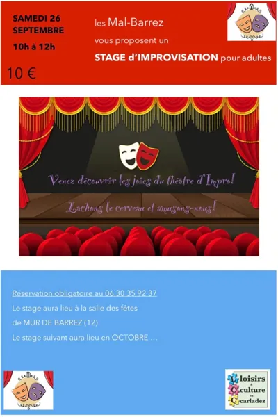 Stage d'impro de théâtre pour adultes