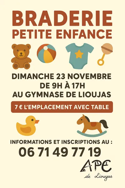 Braderie petite enfance au Lioujas