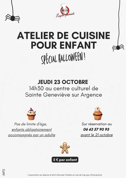 Atelier de cuisine pour enfant spécial Halloween