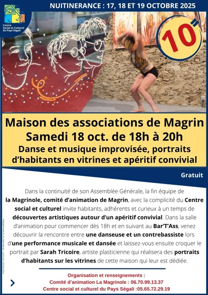 Danse, musique improvisée & portraits d'habitants en vitrine