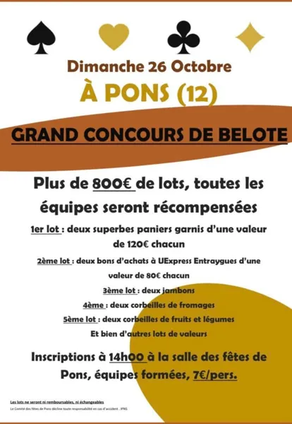Concours de belote des chataignes à Pons