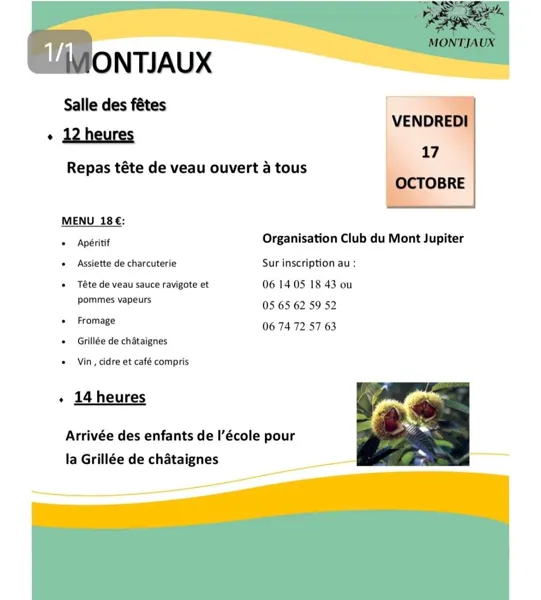 Repas tête de veau à Montjaux