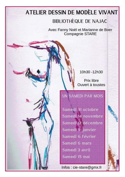 Bibliothèque de Najac : Atelier dessin de modèle vivant